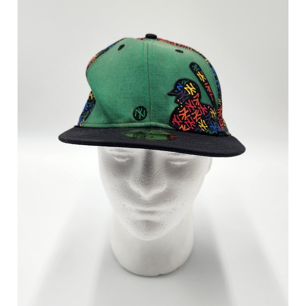 New Era 59fifty 7‎ 3/8 VINTAGE NY YANKEES HAT Rare Y2K Vtg